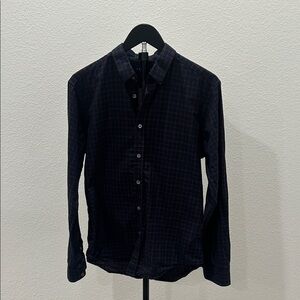 Theory Men's Navy and Red/Blue Checkered Shirt